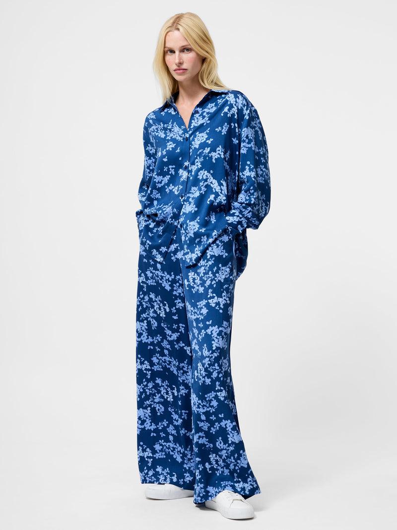 French Connection Isla Celaya Floral Long Sleeve Shirt Blue Multi