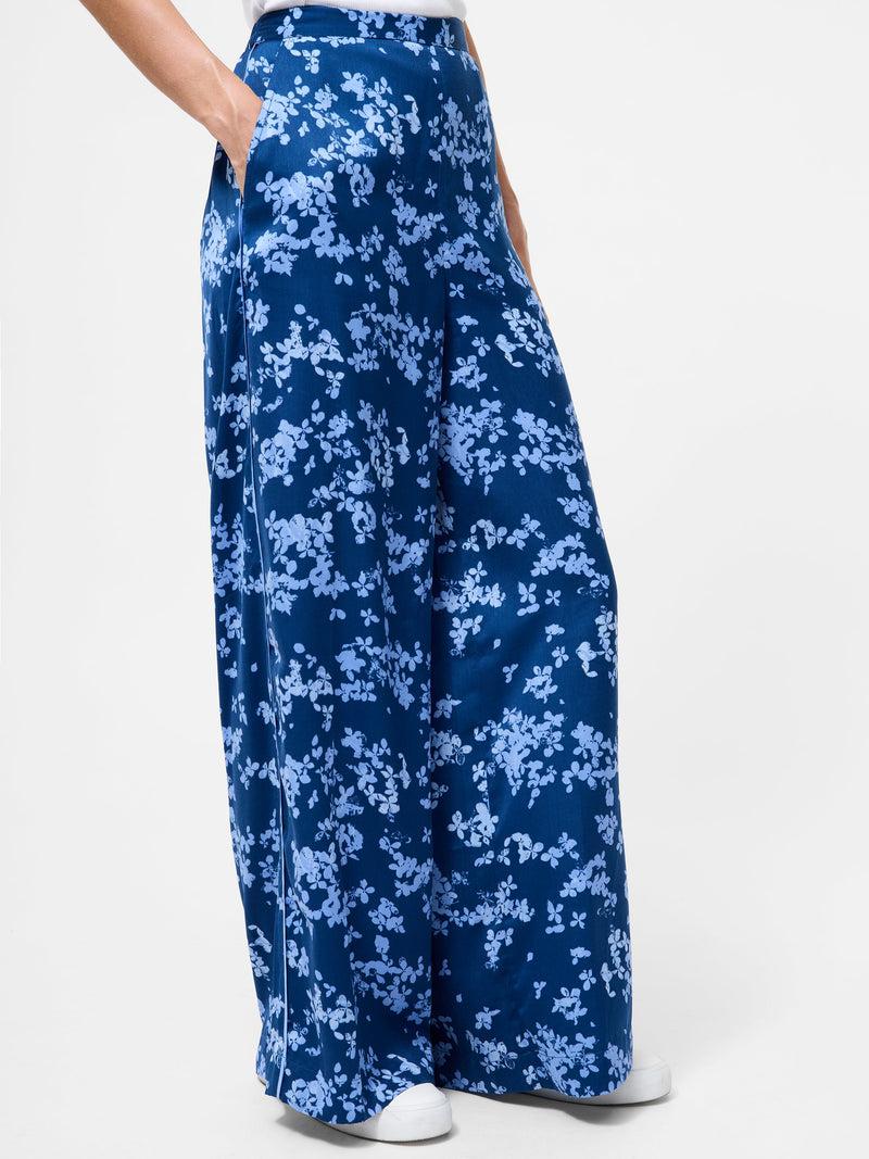 French Connection Isla Celaya Floral Straight Leg Trousers Blue Multi