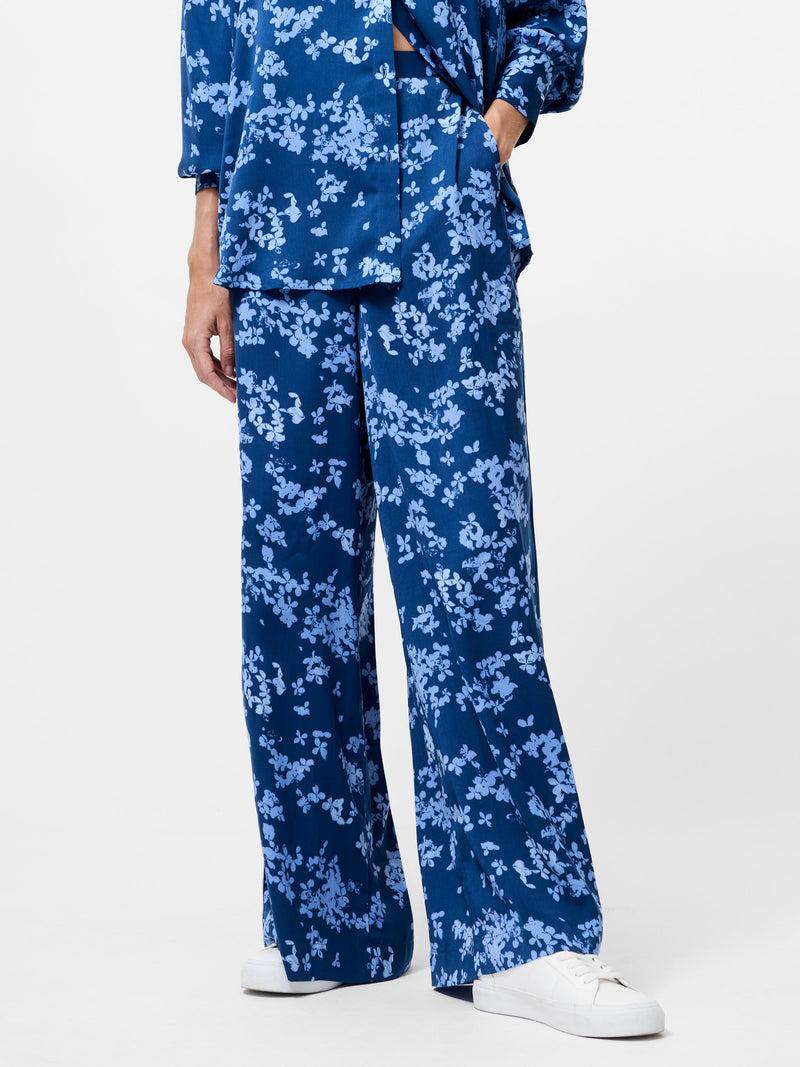 French Connection Isla Celaya Floral Straight Leg Trousers Blue Multi