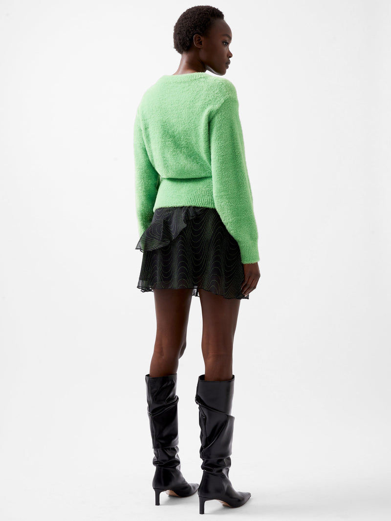 French Connection Jacelin Fluffy Crew Neck Jumper Vivid Green