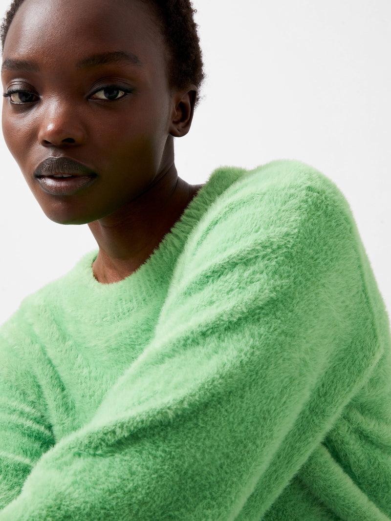 french connection Jacelin Fluffy Crew Neck Jumper Vivid Green