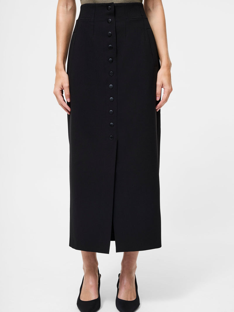 French Connection Jaiden Tailored High Waisted Midaxi Skirt Black
