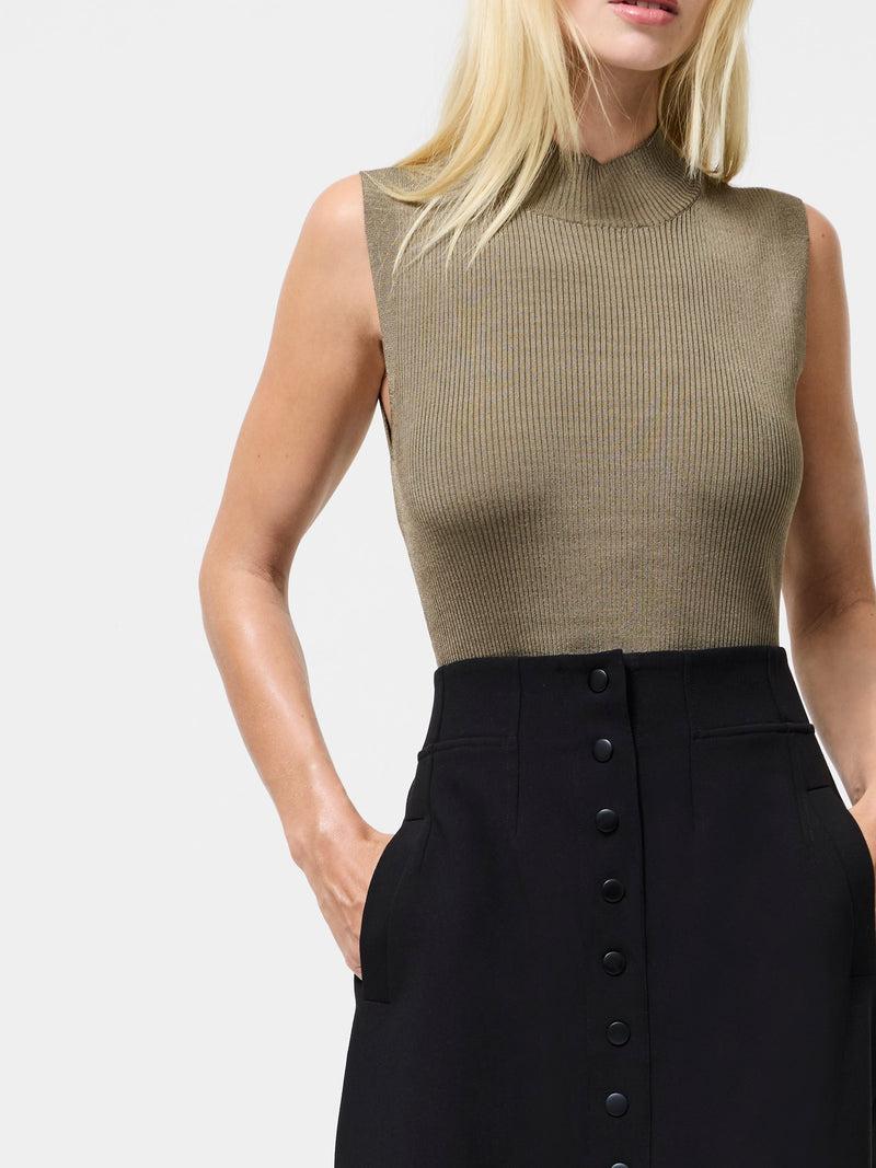 French Connection Jaiden Tailored High Waisted Midaxi Skirt Black