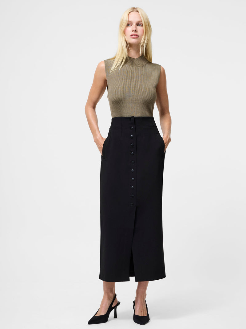 french connection Jaiden Tailored High Waisted Midaxi Skirt Black