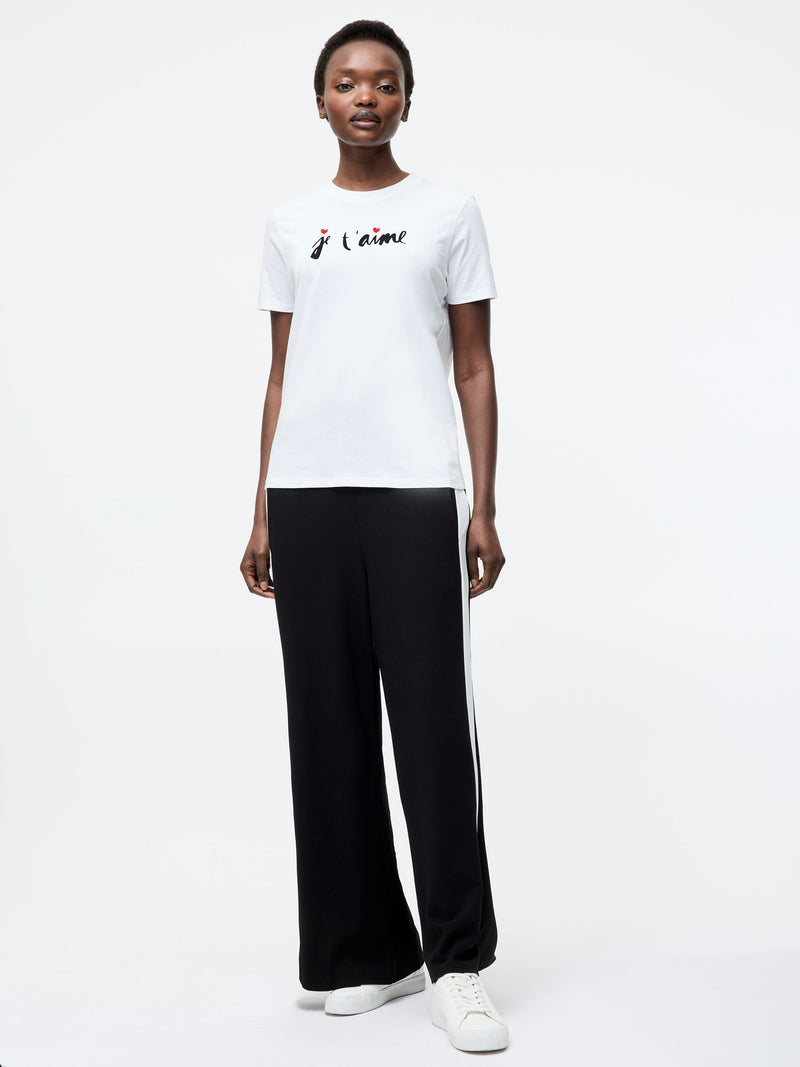 French Connection Je T'Aime Graphic T-Shirt Linen White