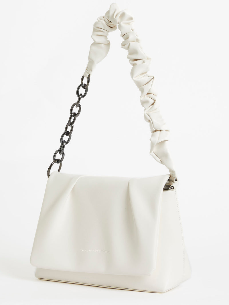 French Connection Jeenaa X Rouched Shoulder Bag White