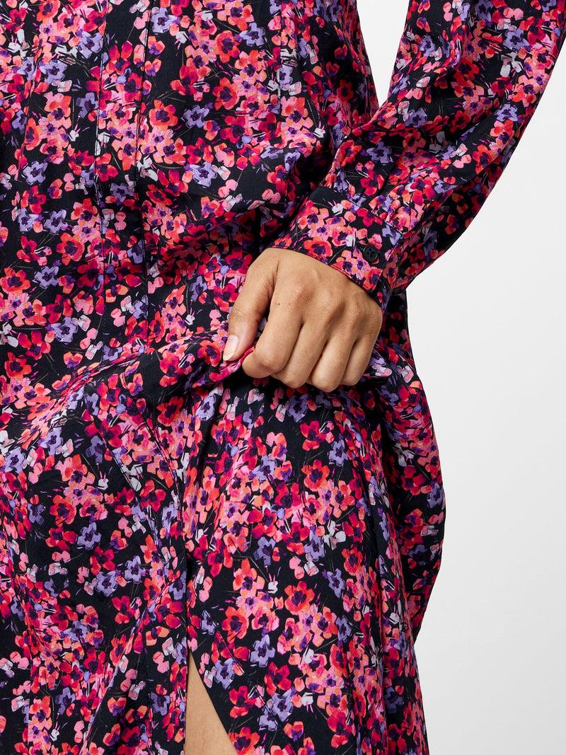 French Connection Jennifer Eco Midi Dress Black/Pink Multi