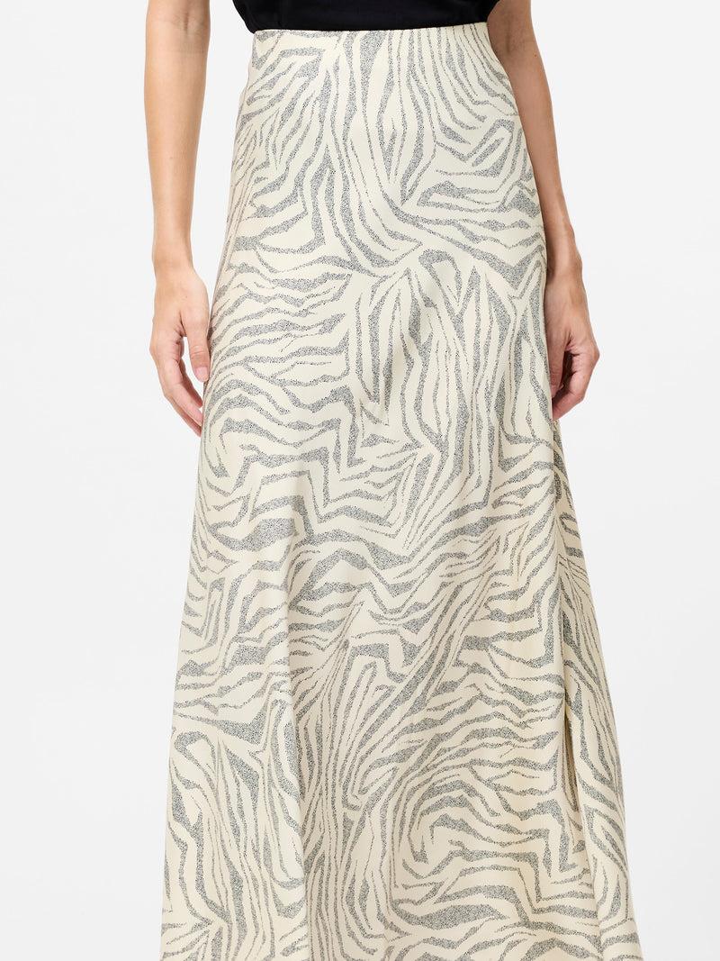 French Connection Josie Eco Ennis Bias Maxi Skirt Porcelain Cream Blac