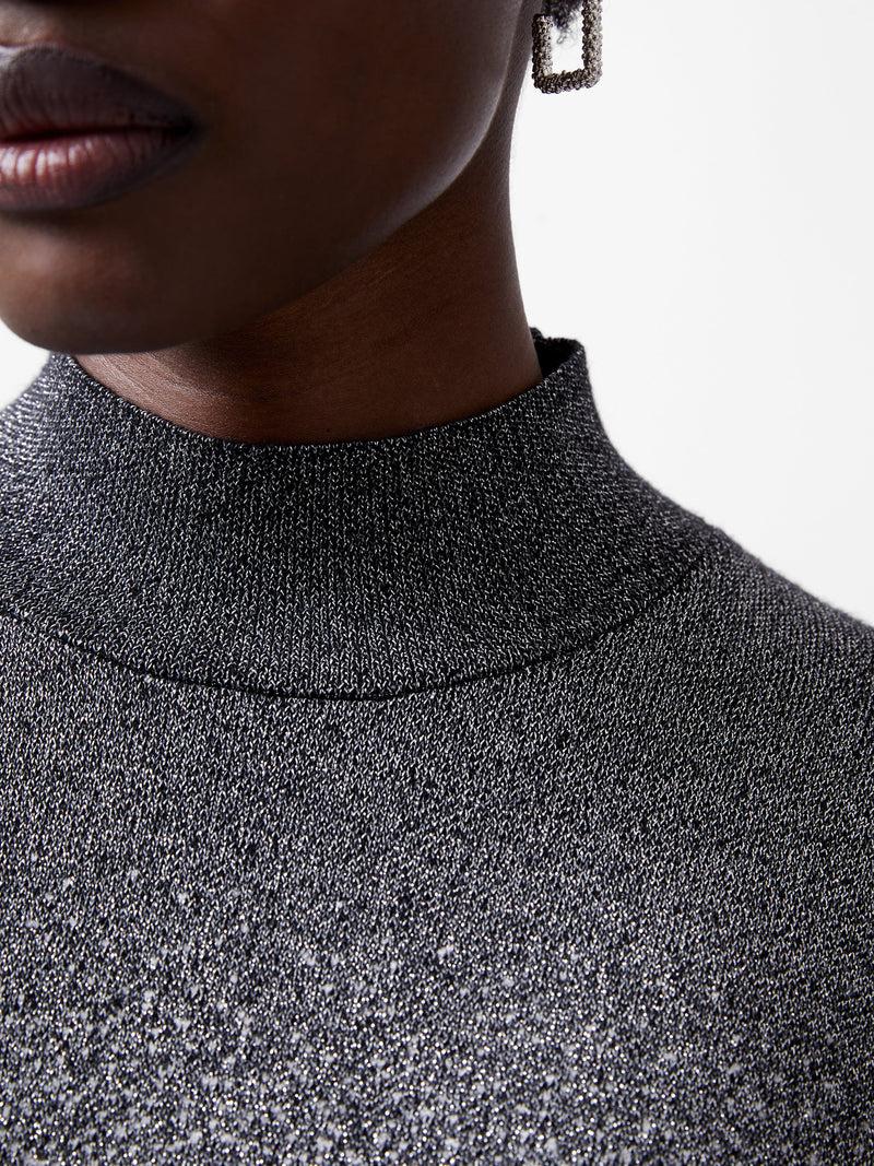 French Connection Kday Gradient Lurex Jumper Blackout/Linen White