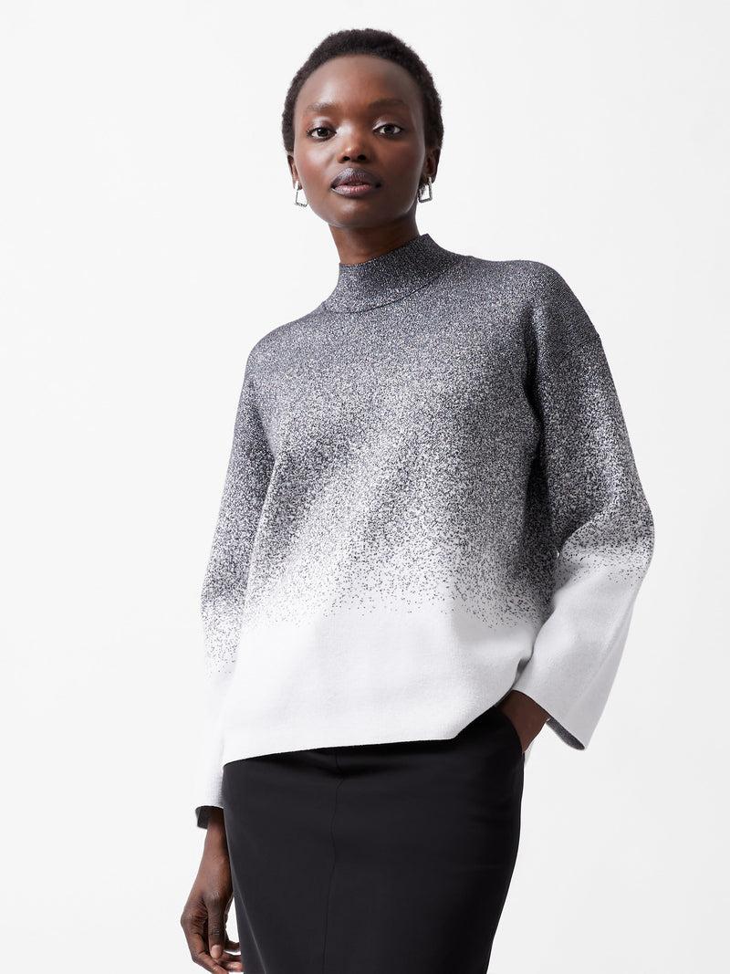 french connection Kday Gradient Lurex Jumper Blackout/Linen White