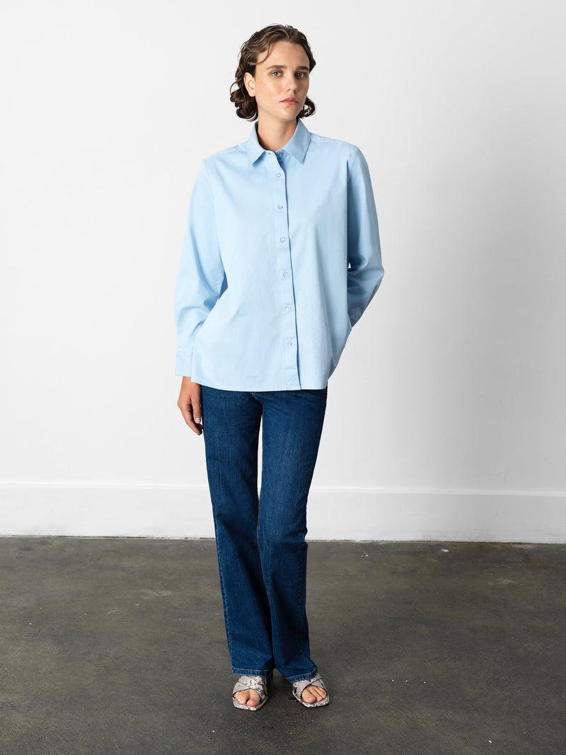 French Connection Kesha Back Slit Shirt Arctic Blue