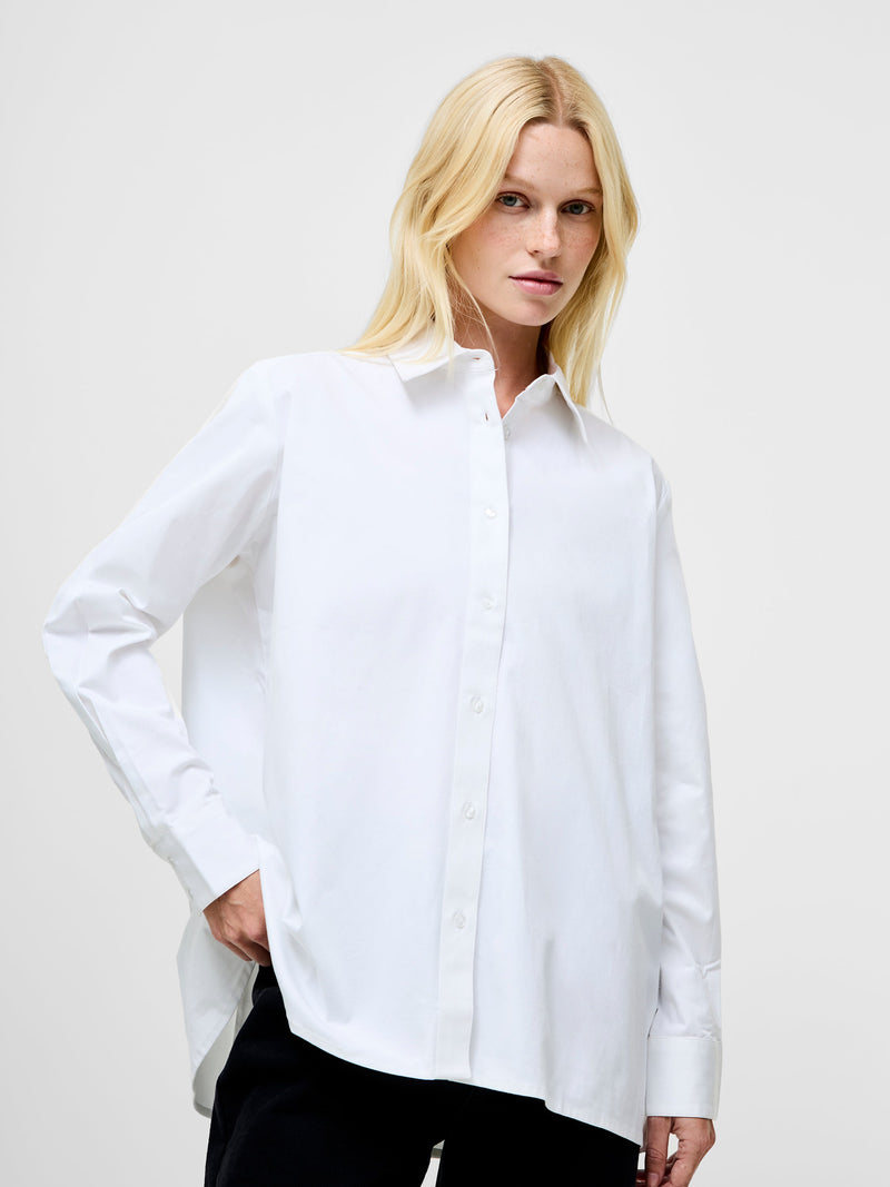 French Connection Kesha Back Slit Shirt Linen White