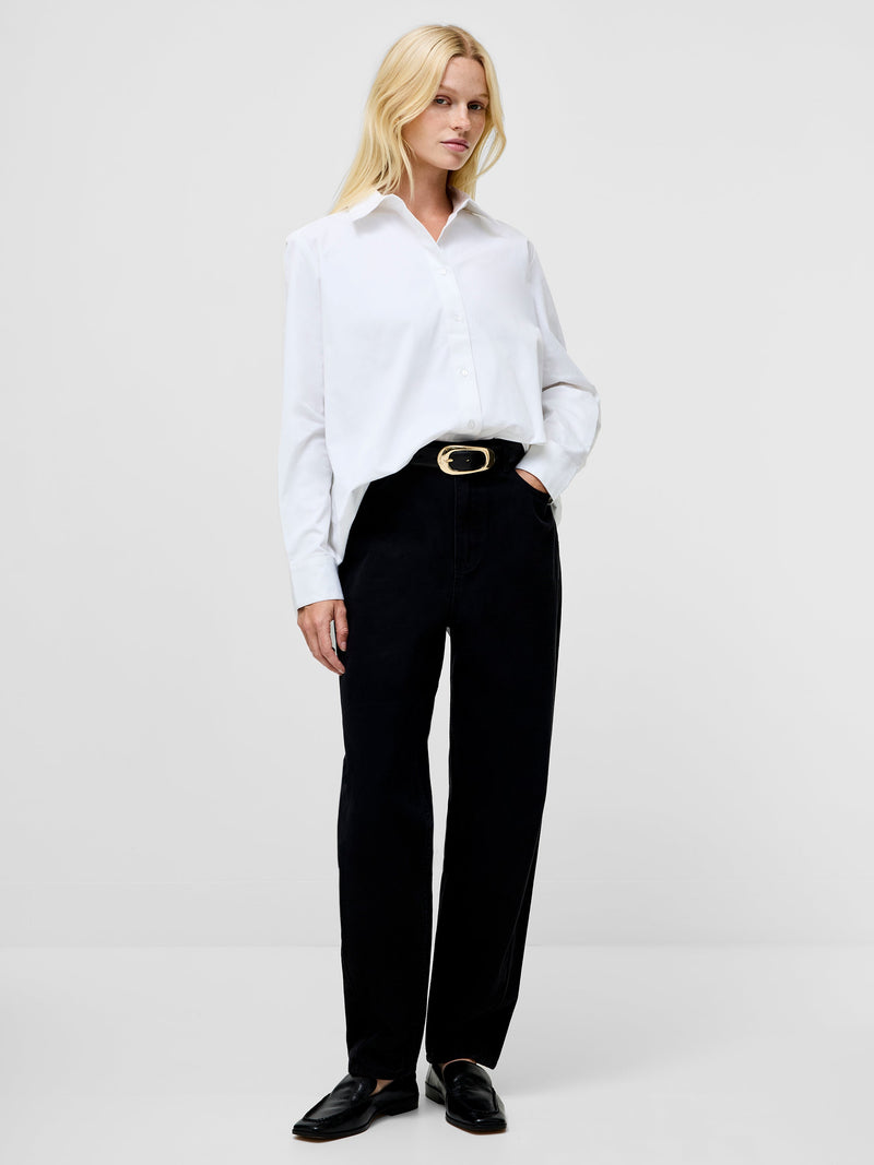 French Connection Kesha Back Slit Shirt Linen White