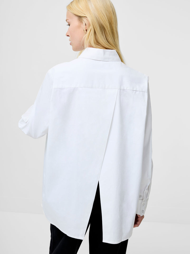 French Connection Kesha Back Slit Shirt Linen White
