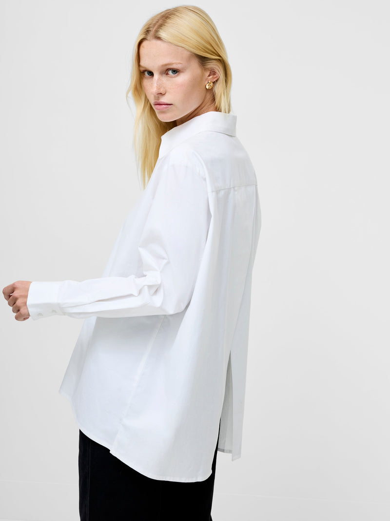 french connection Kesha Back Slit Shirt Linen White