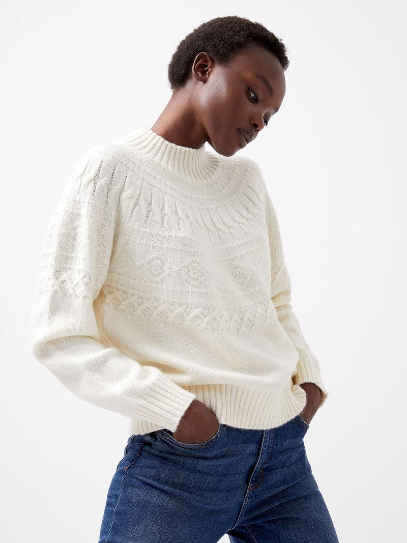 french connection Kessey High Neck Jumper Porcelain Cream