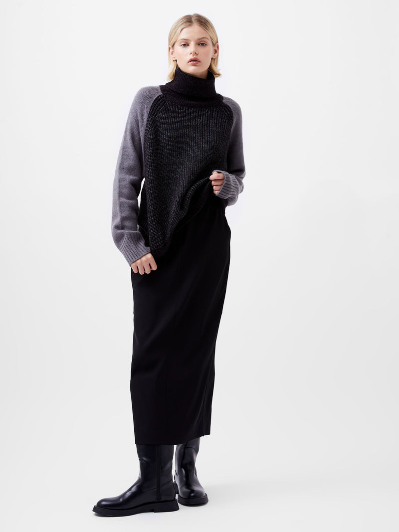 French Connection Kessy High Neck Knit Jumper Charcoal/Warm Graphi