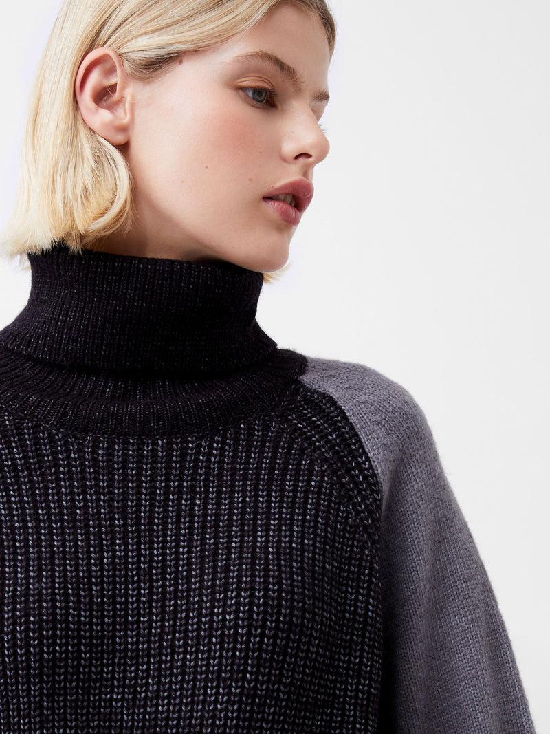 French Connection Kessy High Neck Knit Jumper Charcoal/Warm Graphi