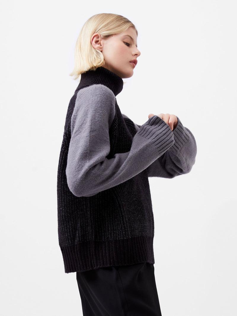 french connection Kessy High Neck Knit Jumper Charcoal/Warm Graphi