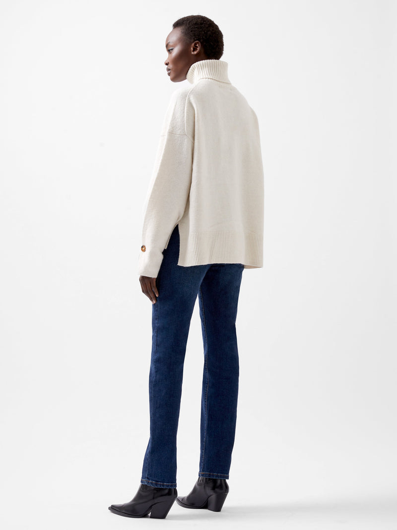 French Connection Kezia Recycled Roll Neck Jumper Classic Cream