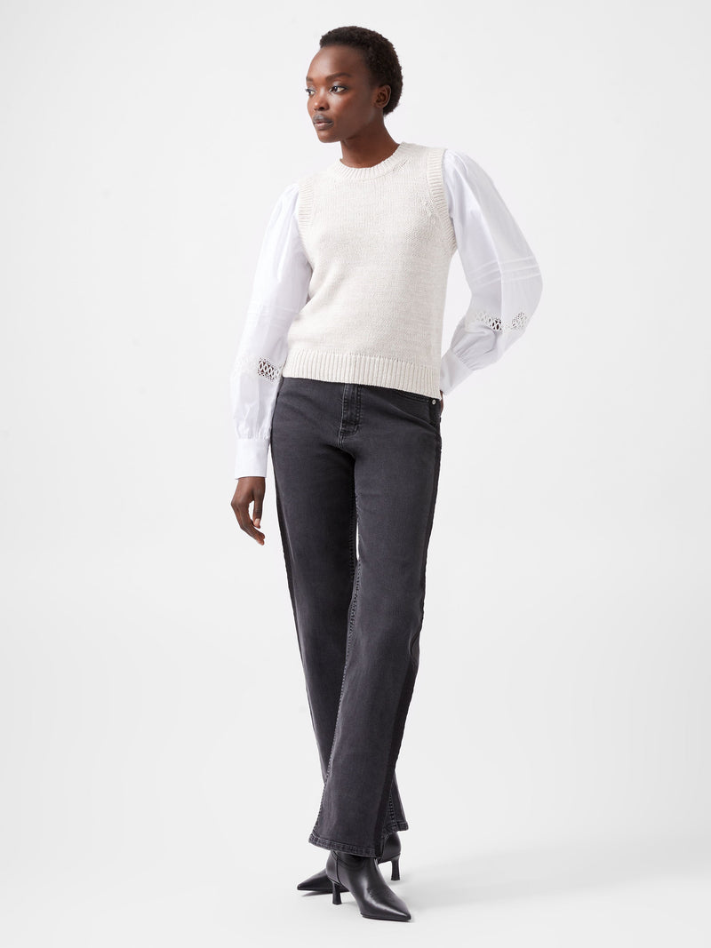 French Connection Klara Flec Mix Jumper Classic Cream/White