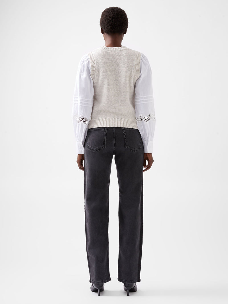 French Connection Klara Flec Mix Jumper Classic Cream/White