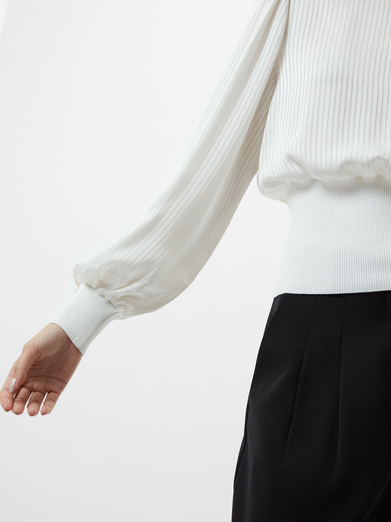 French Connection Krista Nevis Slash Neck Top Summer White