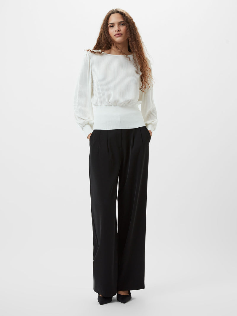 French Connection Krista Nevis Slash Neck Top Summer White