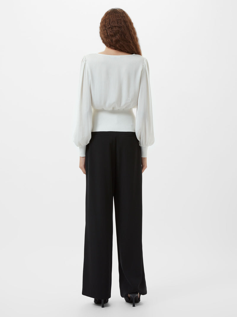French Connection Krista Nevis Slash Neck Top Summer White