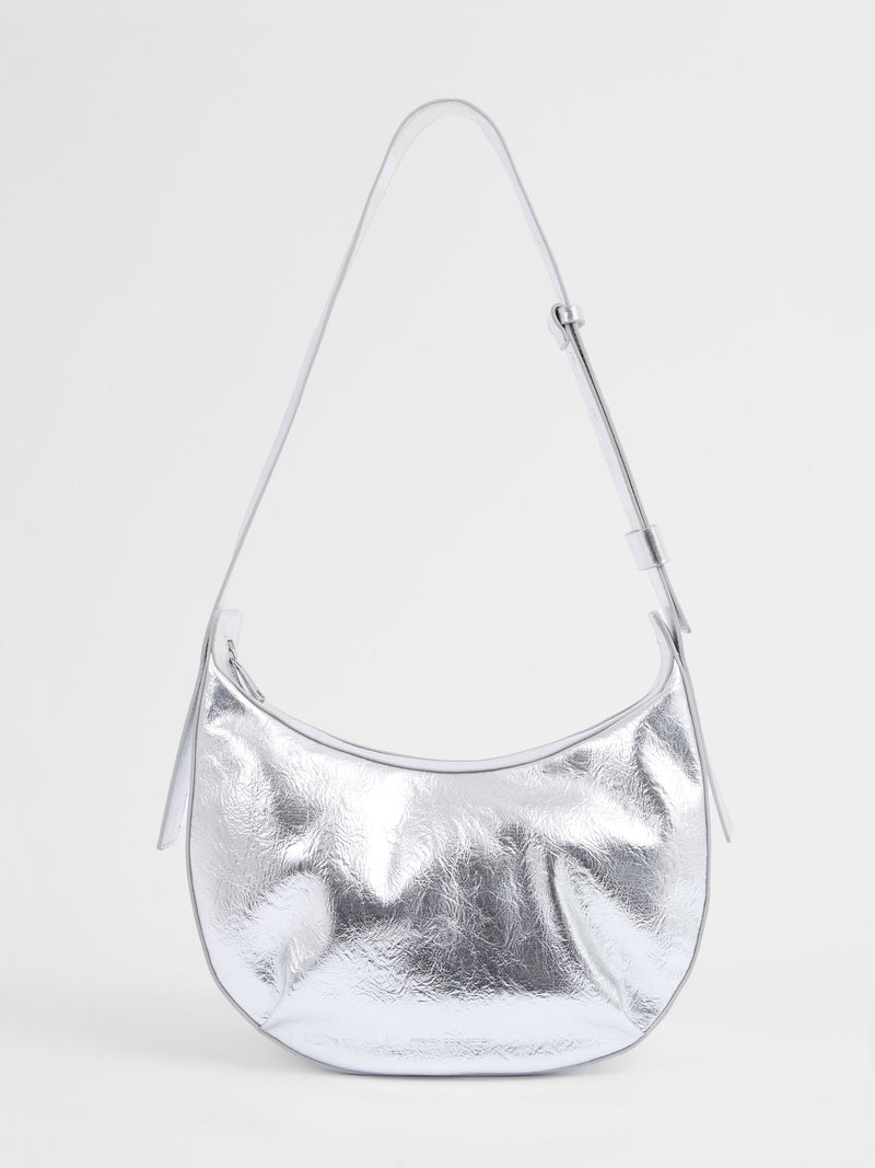 french connection Large Cross Body Bag Metallic Silver