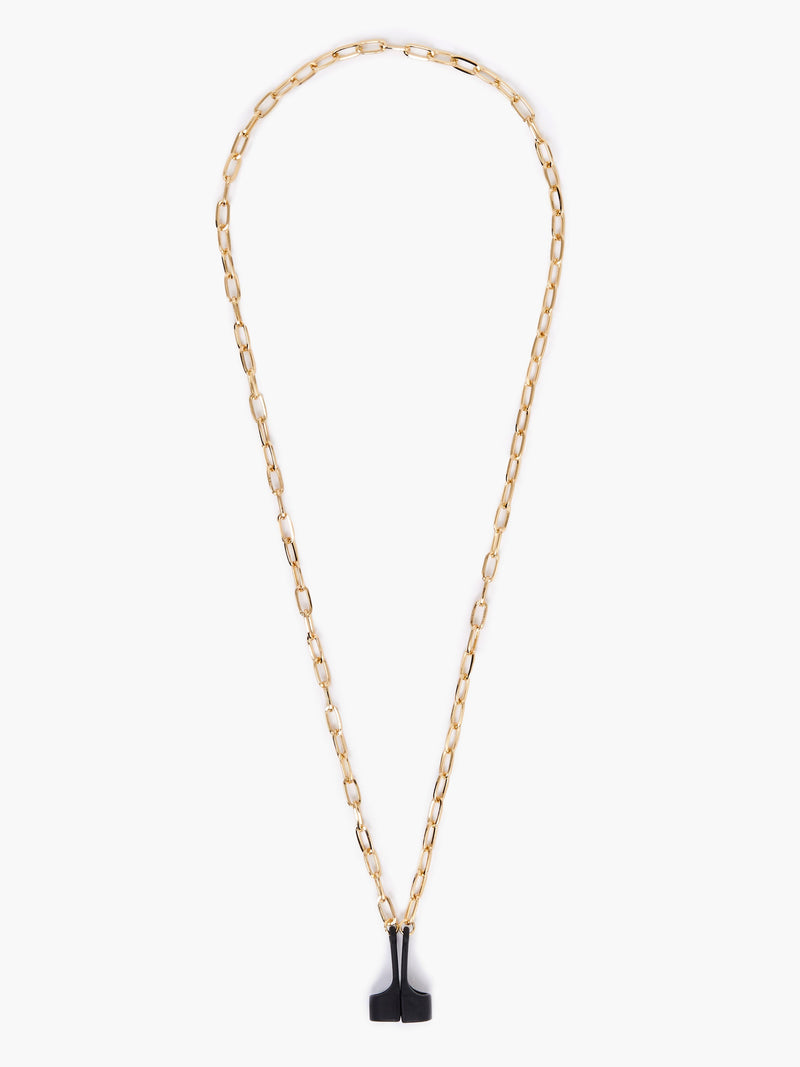 French Connection Large Link Headphones Holder Chain Gold/Black
