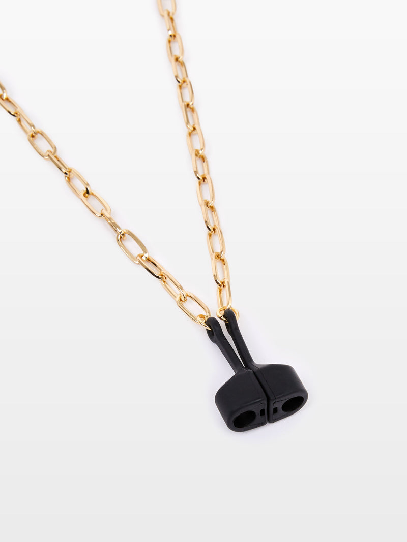 French Connection Large Link Headphones Holder Chain Gold/Black