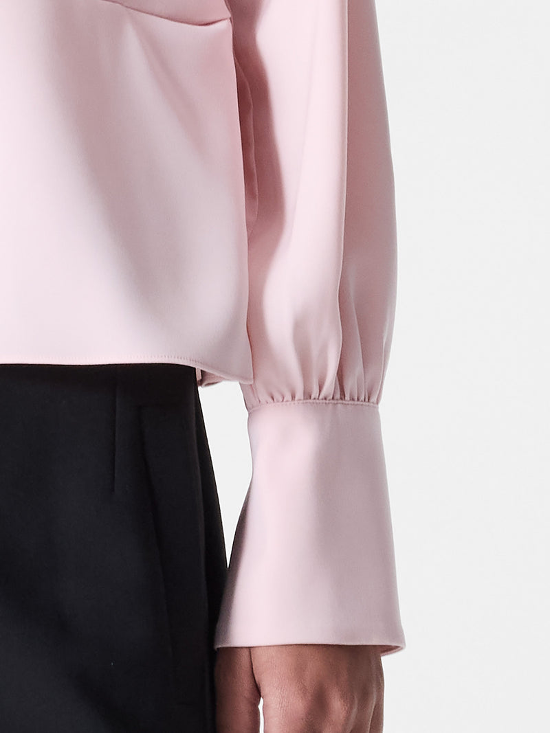 French Connection Laurel Crepe Wrap Peplum Top Peach Pink