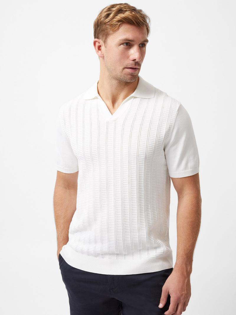 french connection Leader Trophy Neck Knit Shirt Ecru