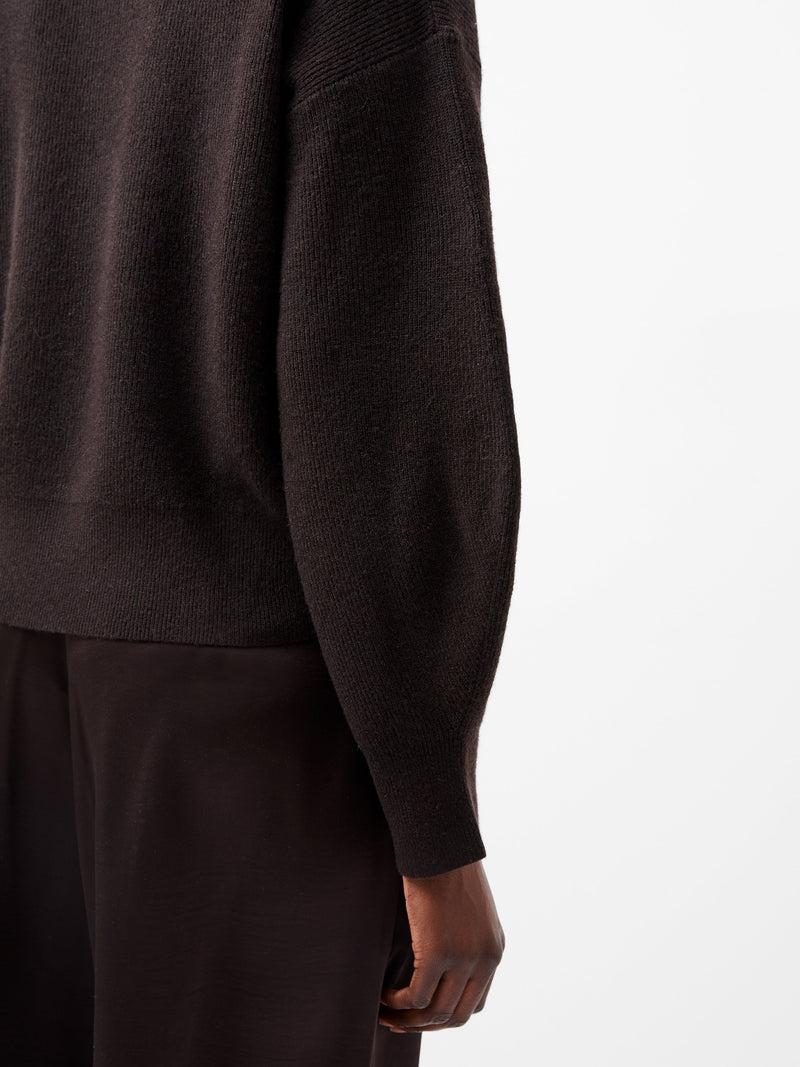 French Connection Lightweight Vhari Recycled Half Zip Jumper Chocolate Ganache