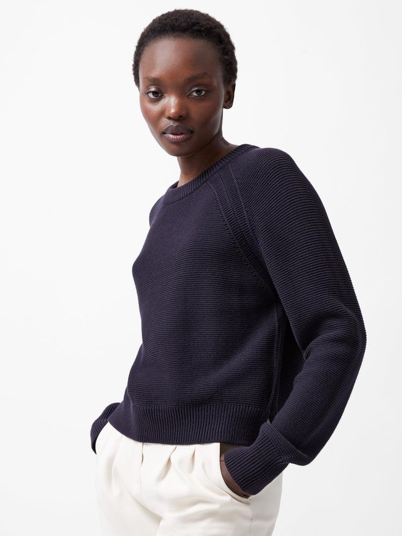 French Connection Lilly Mozart Crew Neck Jumper Utility Blue