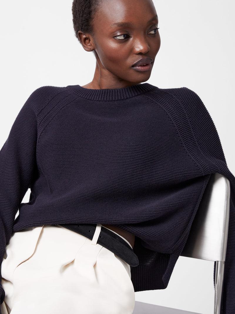 French Connection Lilly Mozart Crew Neck Jumper Utility Blue