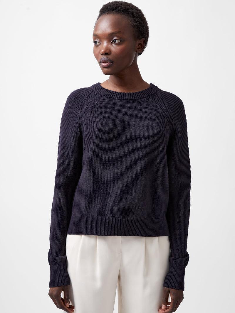 French Connection Lilly Mozart Crew Neck Jumper Utility Blue