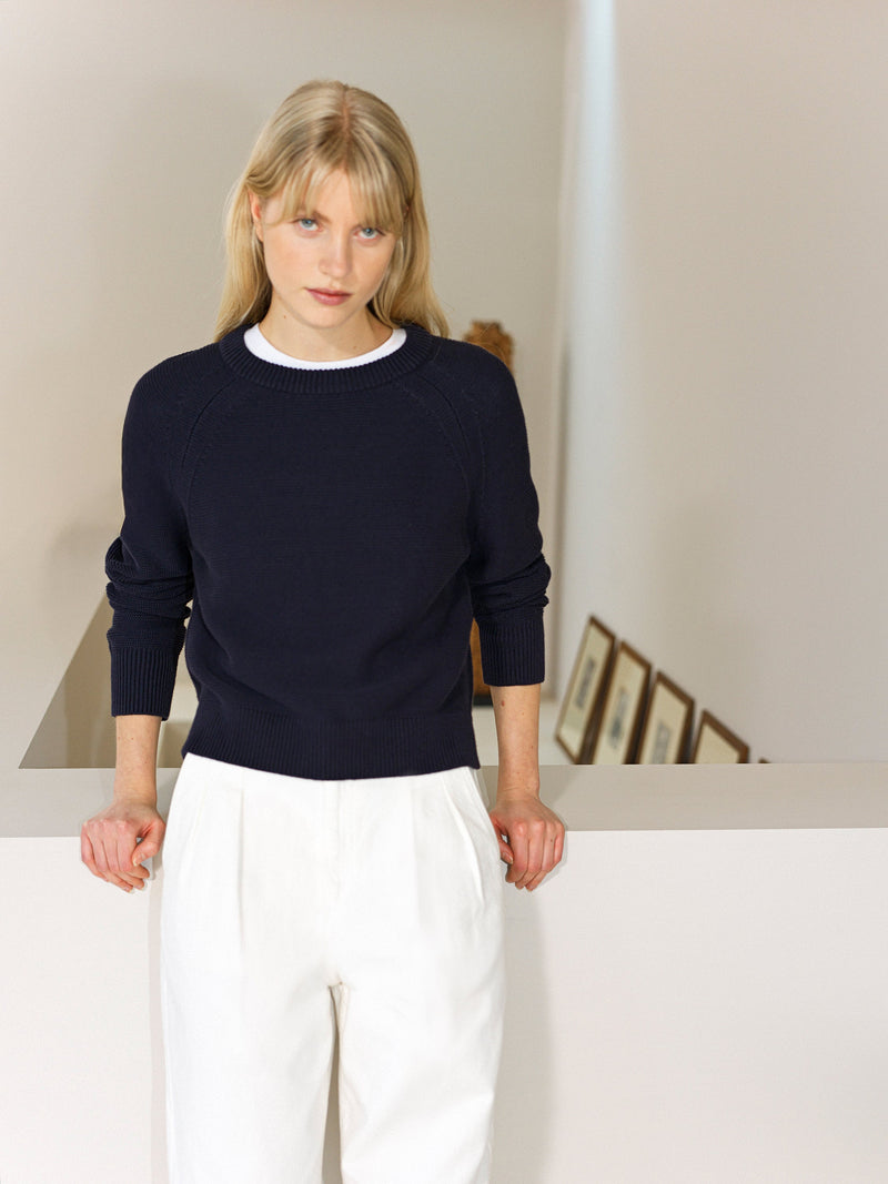 french connection Lilly Mozart Crew Neck Jumper Utility Blue