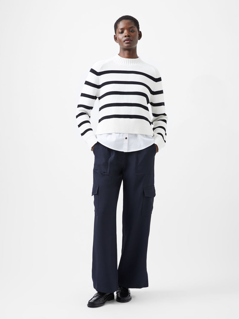 French Connection Lily Mozart Poplin Mix Top Winter White/Moonles