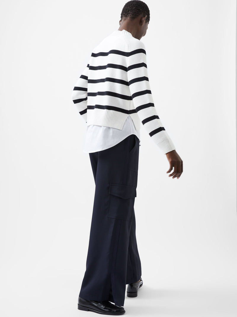 French Connection Lily Mozart Poplin Mix Top Winter White/Moonles