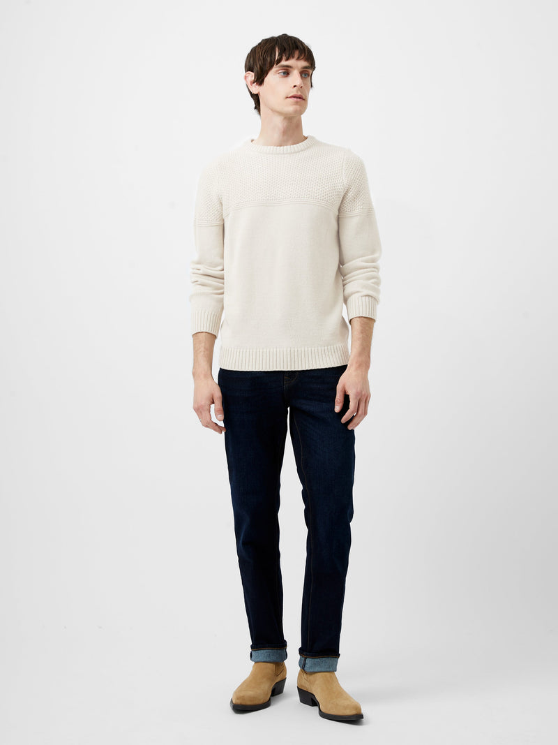 French Connection Link Stitch Crew Neck Jumper Sand