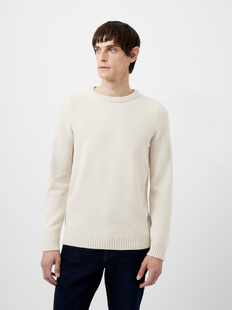 french connection Link Stitch Crew Neck Jumper Sand