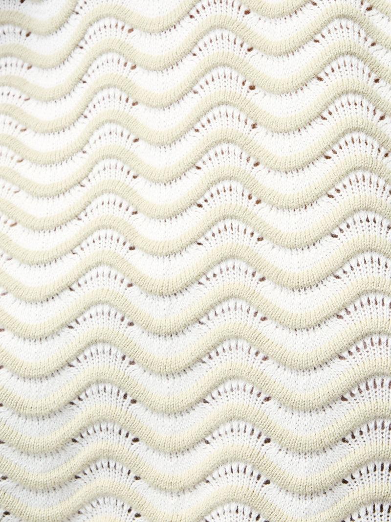 French Connection London Sleeveless Wave Knit Jumper Pistachio/Cream