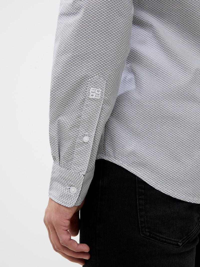 French Connection Long Sleeve All Over Print Shirt White/Black
