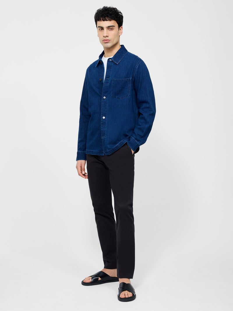 French Connection Long Sleeve Denim Overshirt Denim Blue