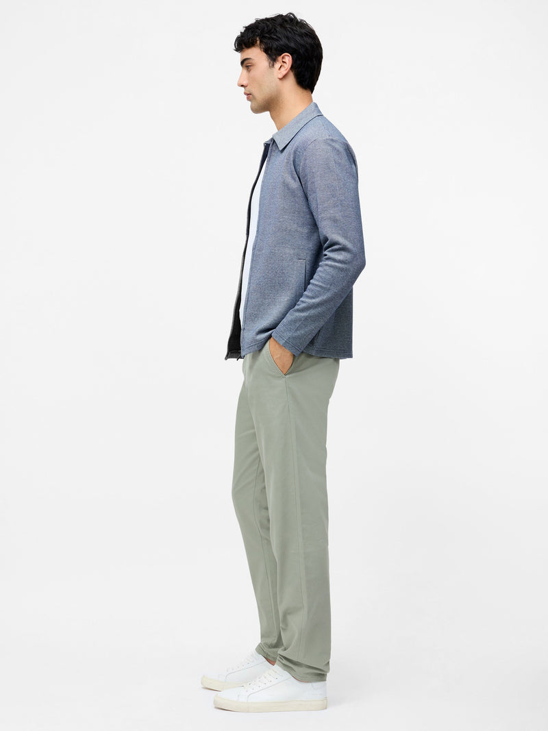 French Connection Long Sleeve Double Face Pique Zip Through Shirt Navy