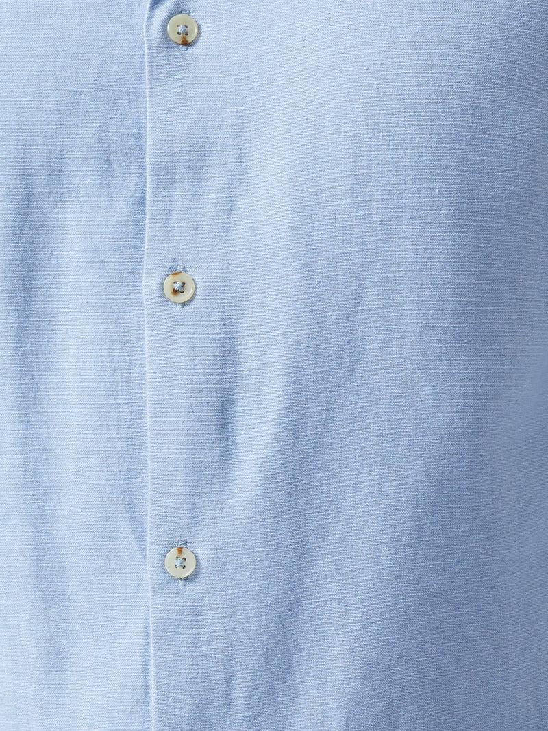 French Connection Long Sleeve Linen Blend Shirt Light Blue