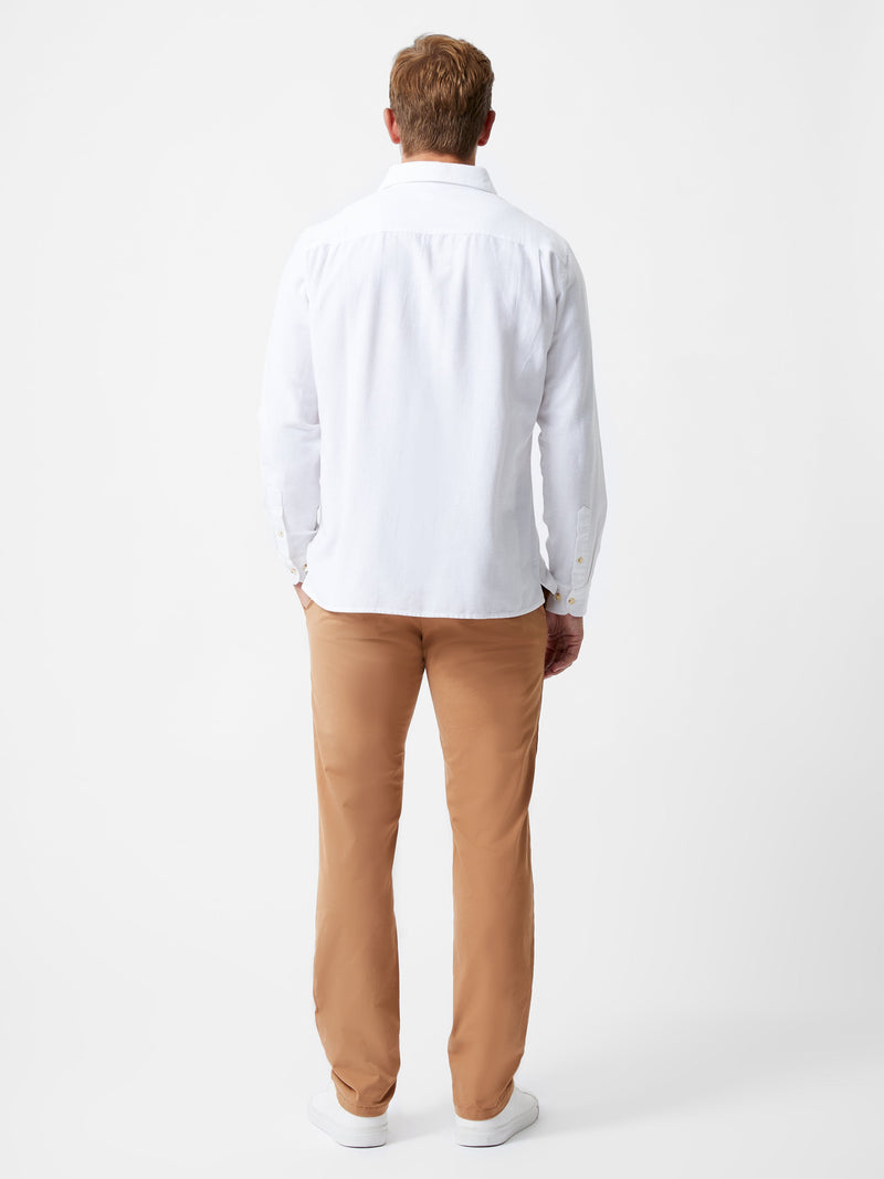 French Connection Long Sleeve Linen Blend Shirt White