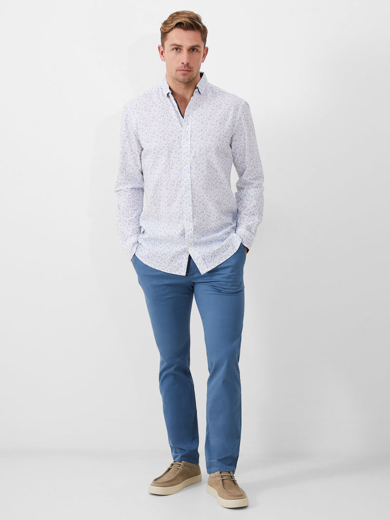 French Connection Long Sleeve Navy Trim Shirt Foliage